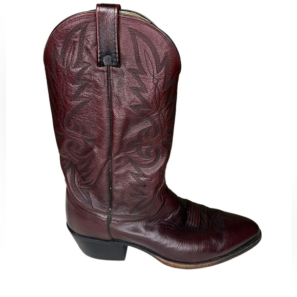 Dan Post Other - Dan Post Vintage Black Cherry Leather Cowboy Boots Great Condition Men’s Size 12